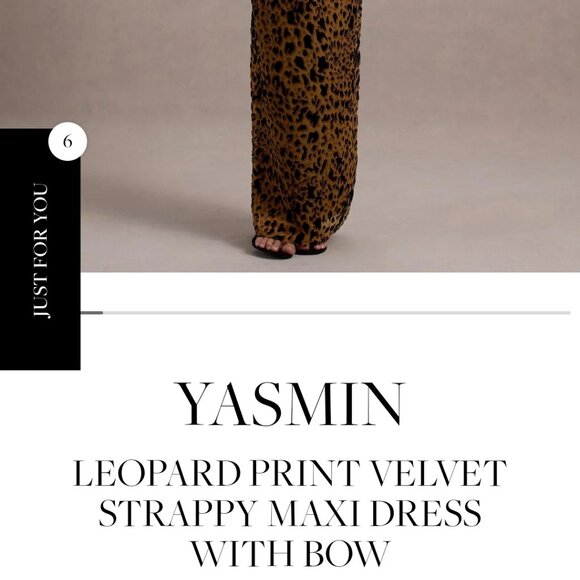Clublondon  Yasmin Leopard Print Velvet Strappy Maxi Dress With Bow - Picture 2 of 2
